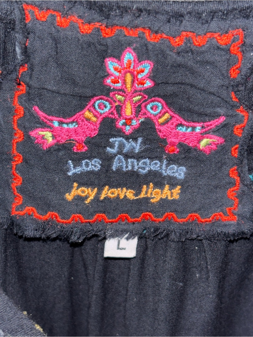 Johnny Was JWLA Black Embroidered Dress Long Sleeve Womens Large - Picture 3 of 7